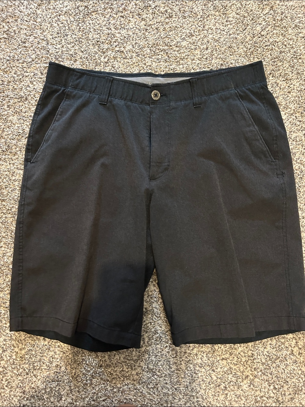 Under Armour Men's Black Flat-Front Performance Shorts